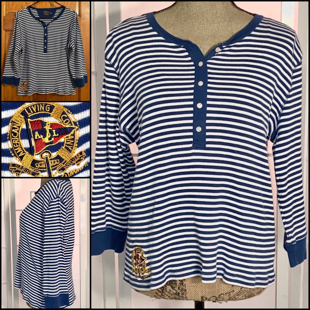American Living Co. Pinstripes knit shirt